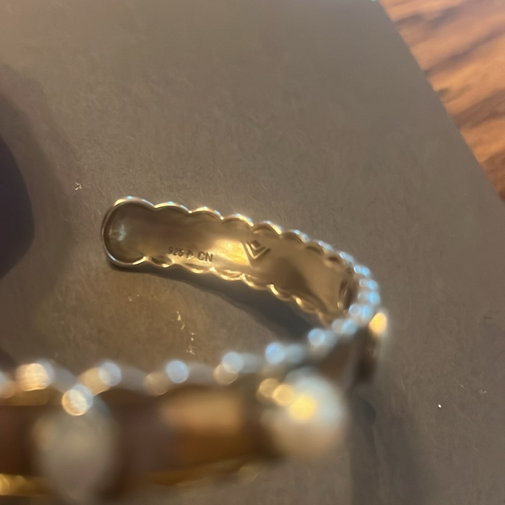 Silpada Silver Bracelet with White Accents - Picture 4 of 6